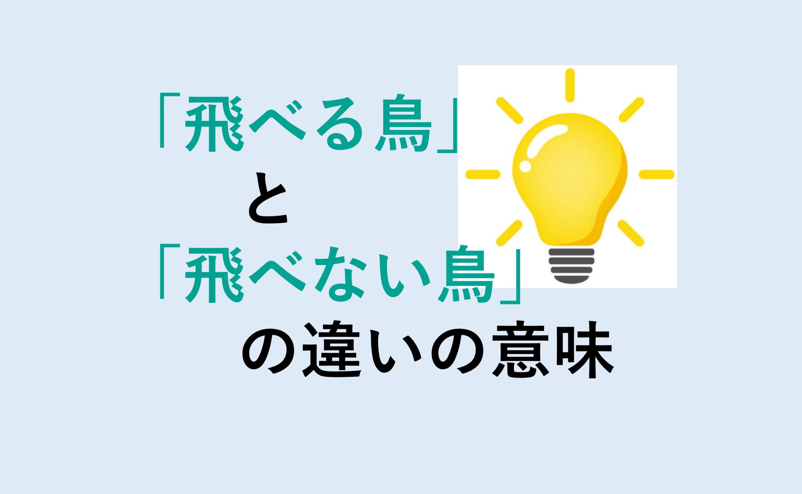 飛べる鳥と飛べない鳥の違い