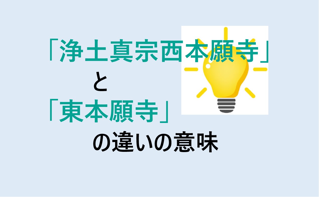 浄土真宗西本願寺と東本願寺の違い