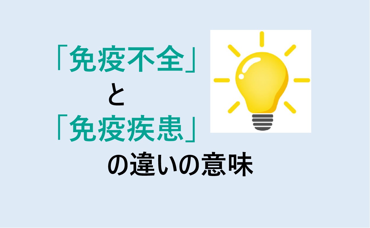 免疫不全と免疫疾患の違い