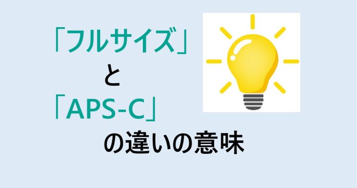 フルサイズとAPS-Cの違いの意味を分かりやすく解説！