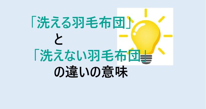 洗える羽毛布団と洗えない羽毛布団の違いの意味を分かりやすく解説！