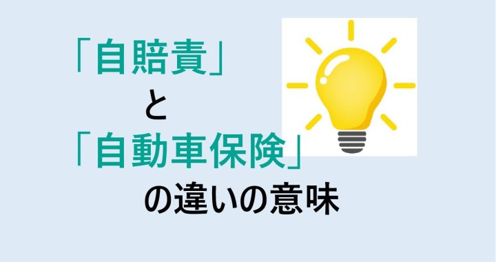 自賠責と自動車保険の違いの意味を分かりやすく解説！