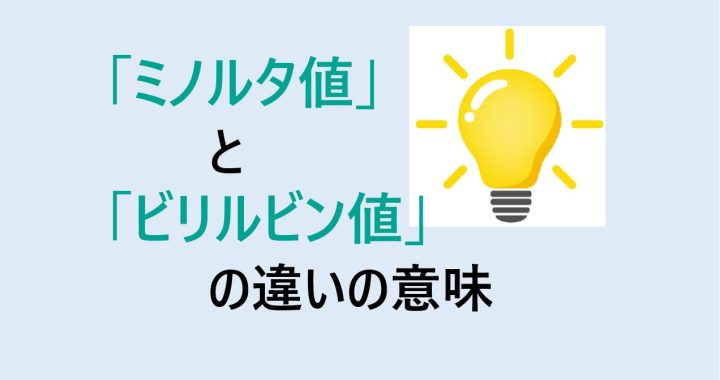 ミノルタ値とビリルビン値の違いの意味を分かりやすく解説！