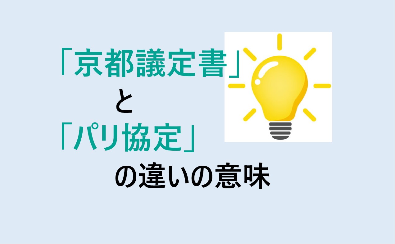 京都議定書とパリ協定の違い