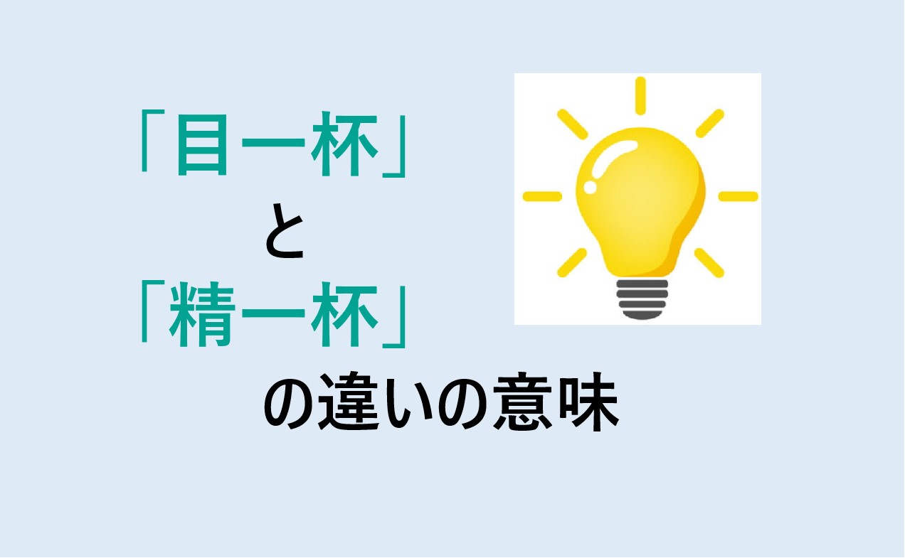 目一杯と精一杯の違い