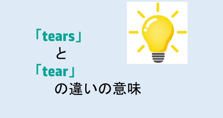 tearsとtearの違いの意味を分かりやすく解説！