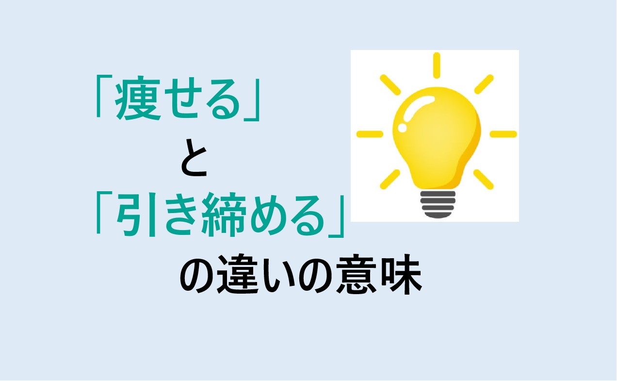 痩せると引き締めるの違い