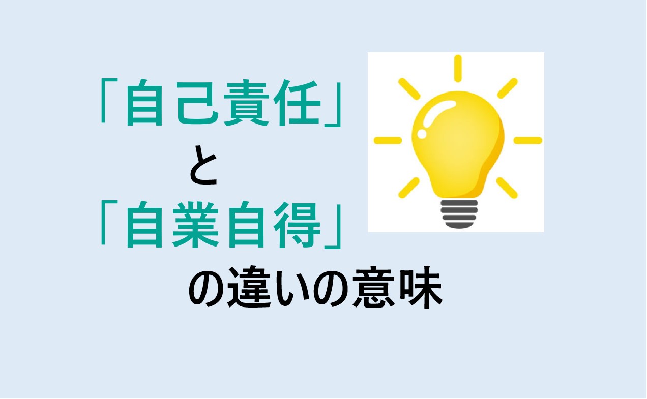自己責任と自業自得の違い