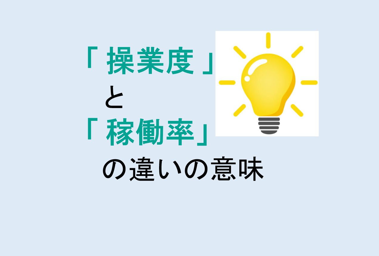 操業度と稼働率の違い